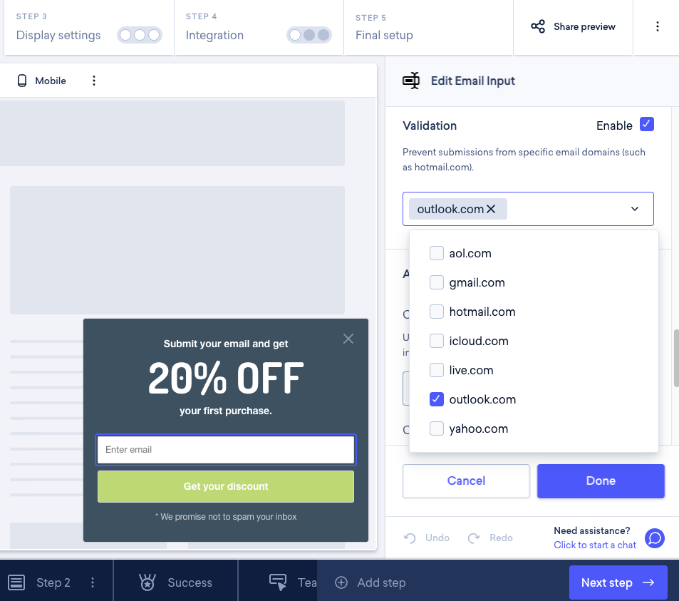 email field validation in jquery