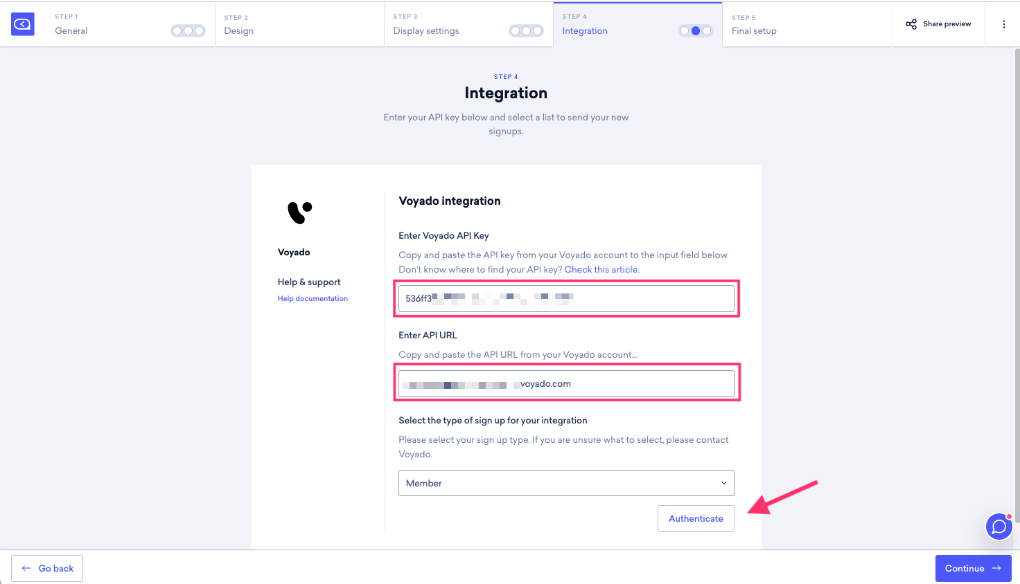 Authentication step, Voyado.png